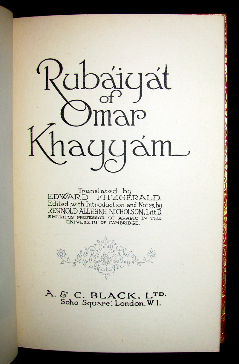 1936 Rare Book - Rubaiyat of Omar Khayyam Illustrated in a binding by Riviere
