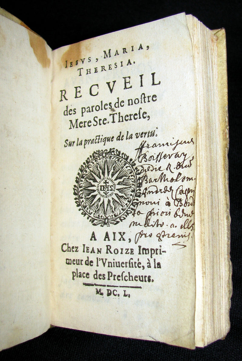1650 Scarce French vellum Book - Saint Teresa of Ávila