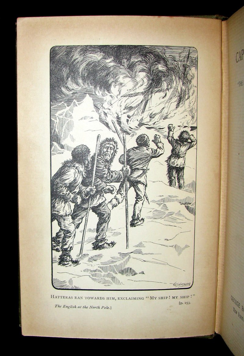 1890 Rare Book - Captain Hatteras - by Jules Verne