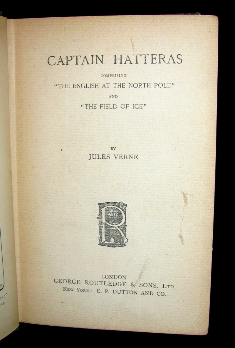 1890 Rare Book - Captain Hatteras - by Jules Verne