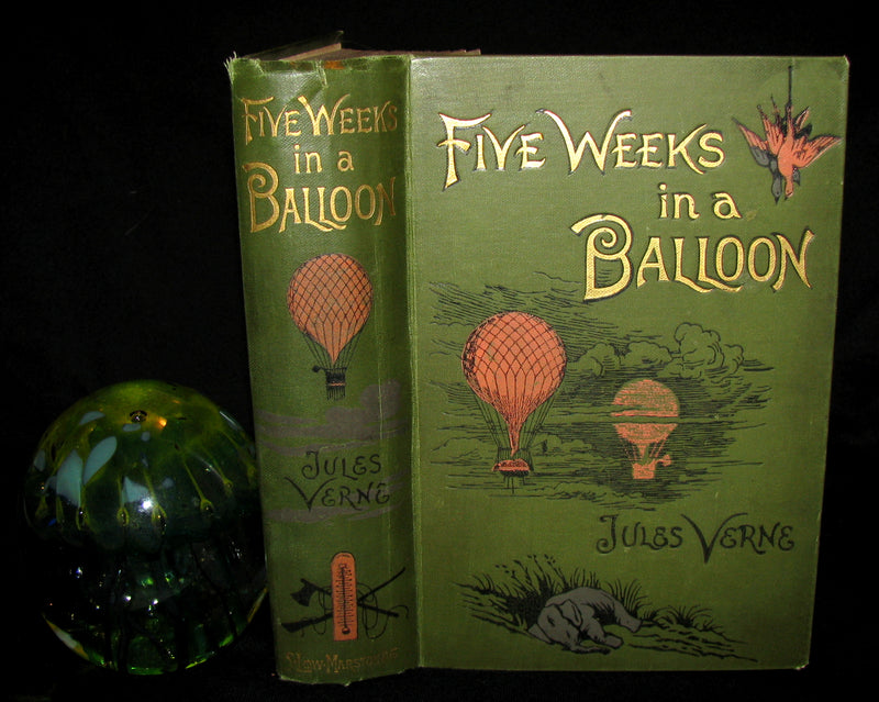 1899 Rare Victorian Book - JULES VERNE Five Weeks in a Balloon.