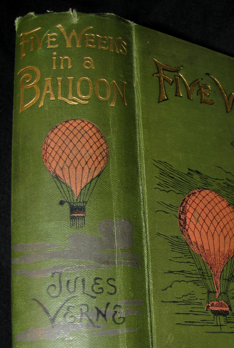 1899 Rare Victorian Book - JULES VERNE Five Weeks in a Balloon.