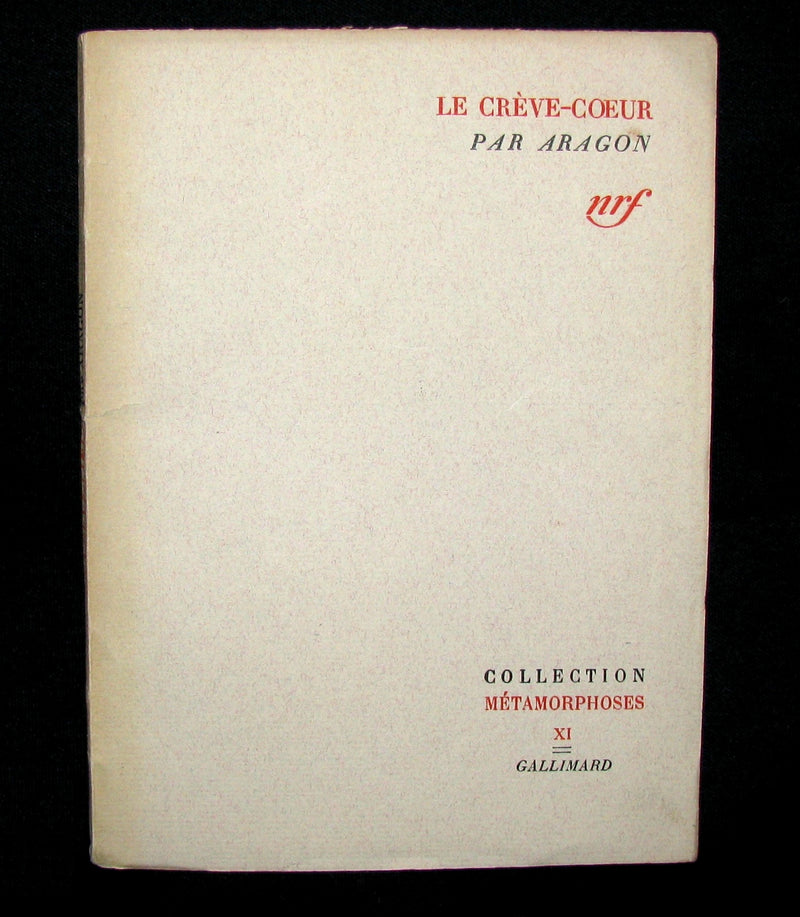 1941 Rare First Edition - LE CRÈVE-COEUR by Louis ARAGON - E.O. Limited to 2150 copies