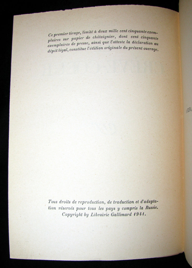 1941 Rare First Edition - LE CRÈVE-COEUR by Louis ARAGON - E.O. Limited to 2150 copies