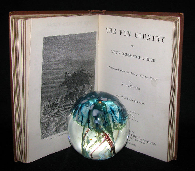 1886 Rare Victorian Book - JULES VERNE FUR COUNTRY or Seventy Degrees North Latitude