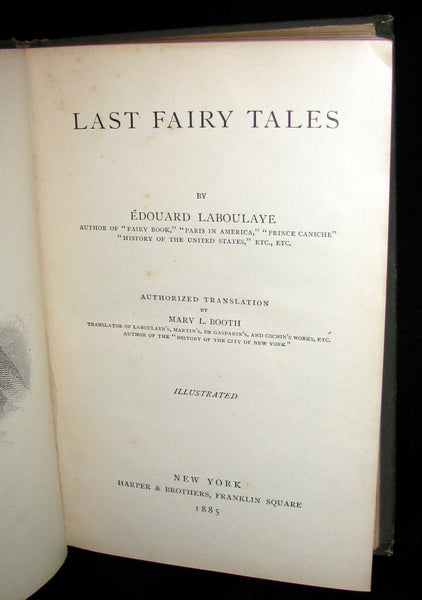 1885 Rare Book - Laboulaye's LAST FAIRY TALES - illustrated FIRST EDITION