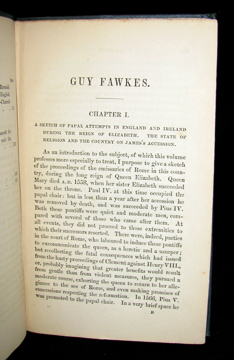 1840 Rare Book -  Guy Fawkes Or, The Gunpowder Treason, A.D. 1605
