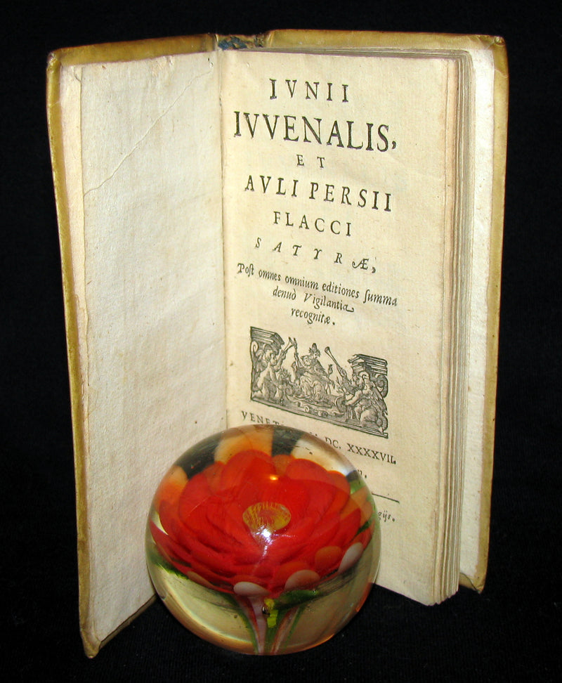 1647 Rare Latin Vellum Book -  The Satires of Decimus Junius Juvenalis, and of Aulus Persius Flaccus
