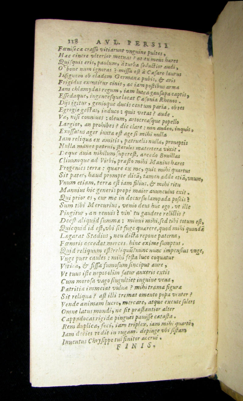 1647 Rare Latin Vellum Book -  The Satires of Decimus Junius Juvenalis, and of Aulus Persius Flaccus
