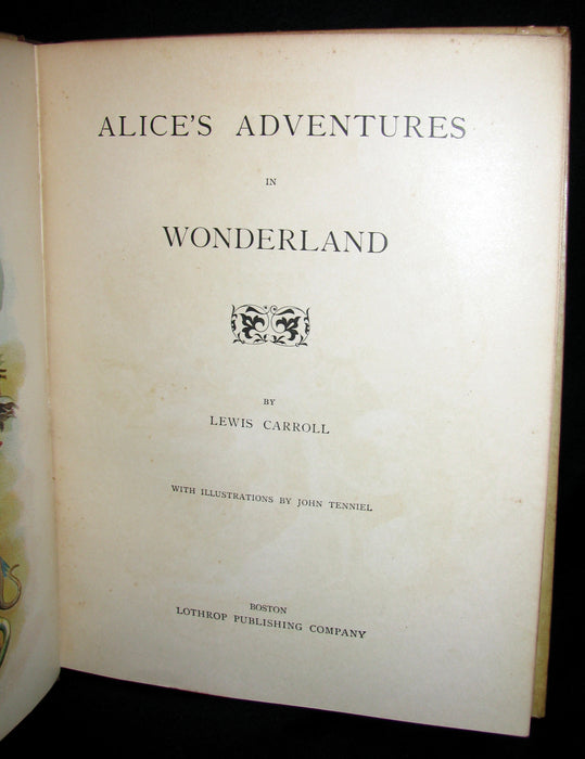 1898 Very Rare Victorian Book - Alice's Adventures in Wonderland published by Lothrop