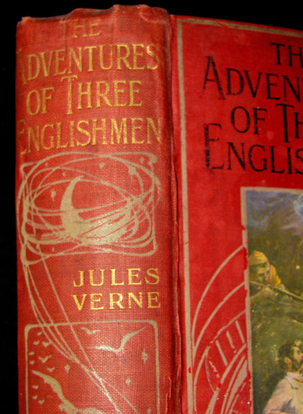 1900 Rare Book - Adventures of 3 Englishmen and 3 Russians in South Africa by Jules Verne