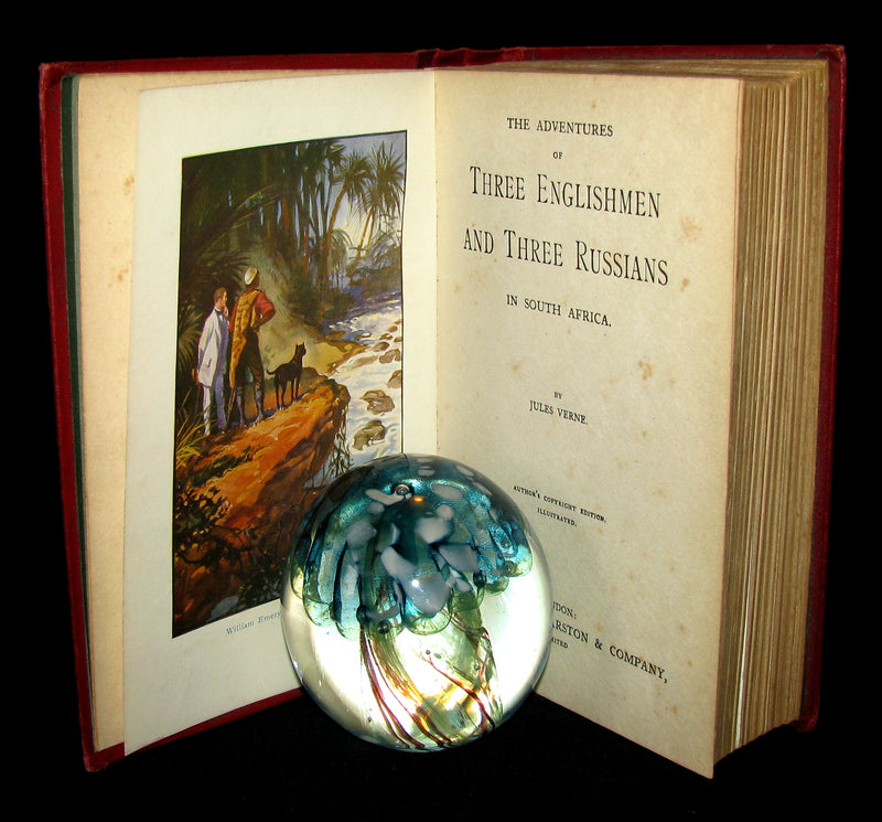 1900 Rare Book - Adventures of 3 Englishmen and 3 Russians in South Africa by Jules Verne