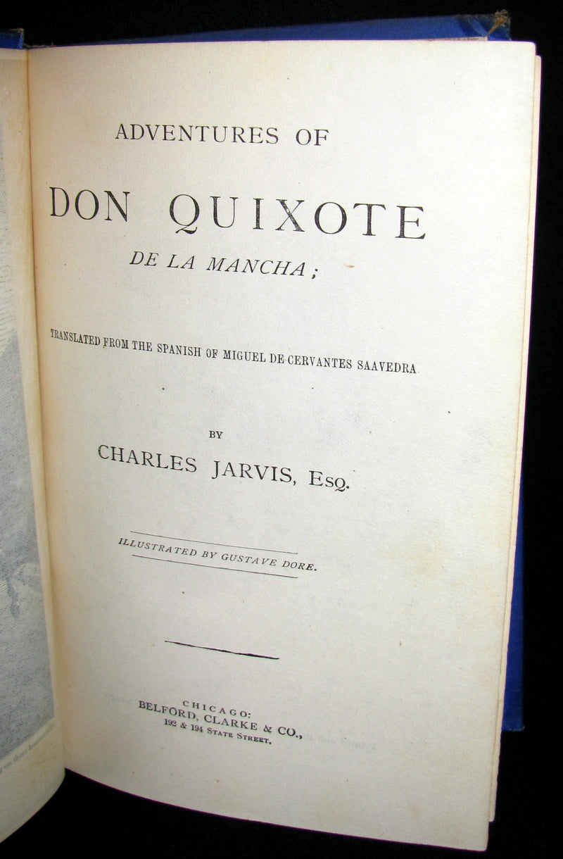 1880 Rare Victorian Book ~ Adventures of Don Quixote De La Mancha Illustrated