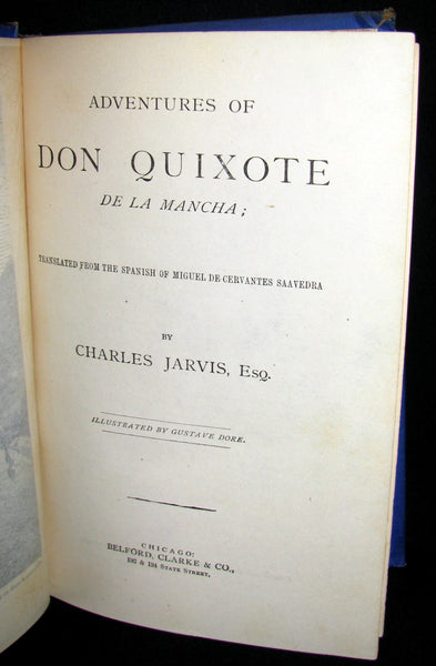 1880 Rare Victorian Book ~ Adventures of Don Quixote De La Mancha Illustrated