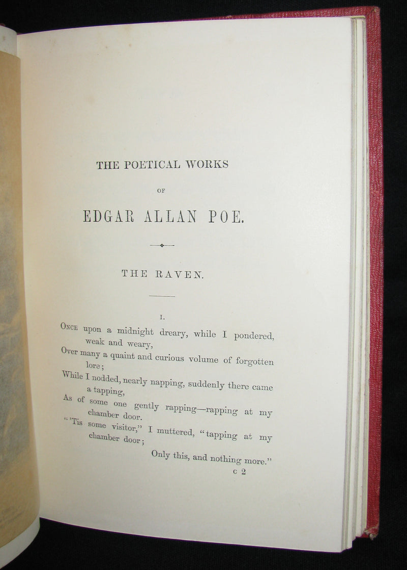 1859 Rare Book - The Poetical Works of EDGAR ALLAN POE with A Notice of his Life