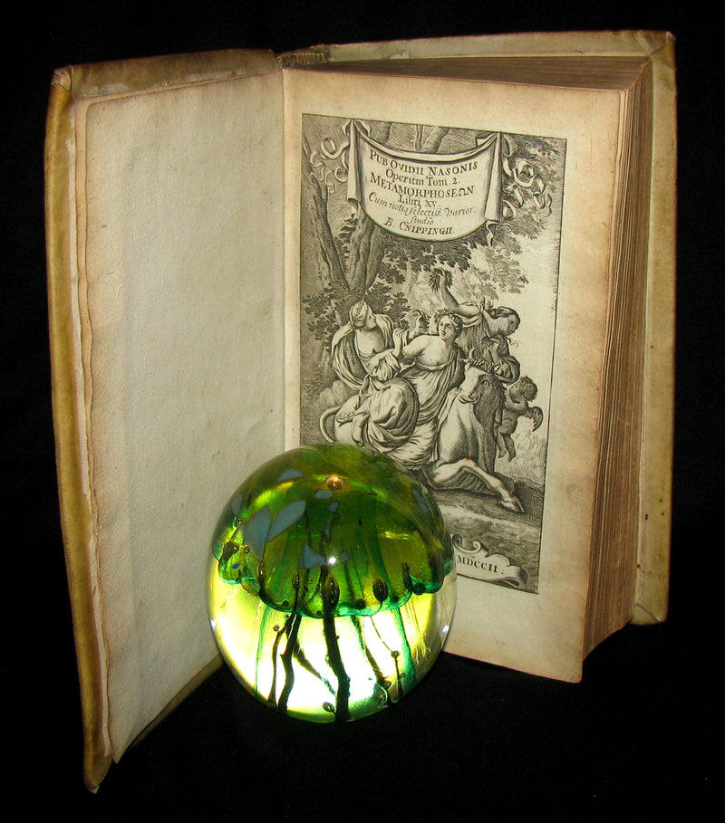 1702 Scarce Latin vellum Book - OVID Metamorphoseon - Illustrated with 16 copperplates
