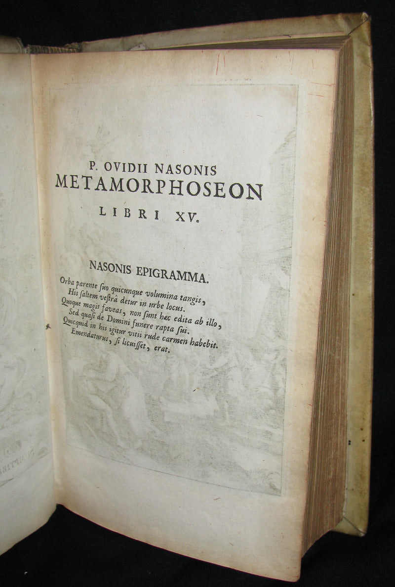 1702 Scarce Latin vellum Book - OVID Metamorphoseon - Illustrated with 16 copperplates