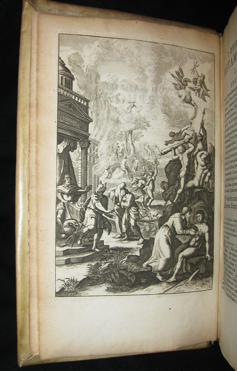 1702 Scarce Latin vellum Book - OVID Metamorphoseon - Illustrated with 16 copperplates
