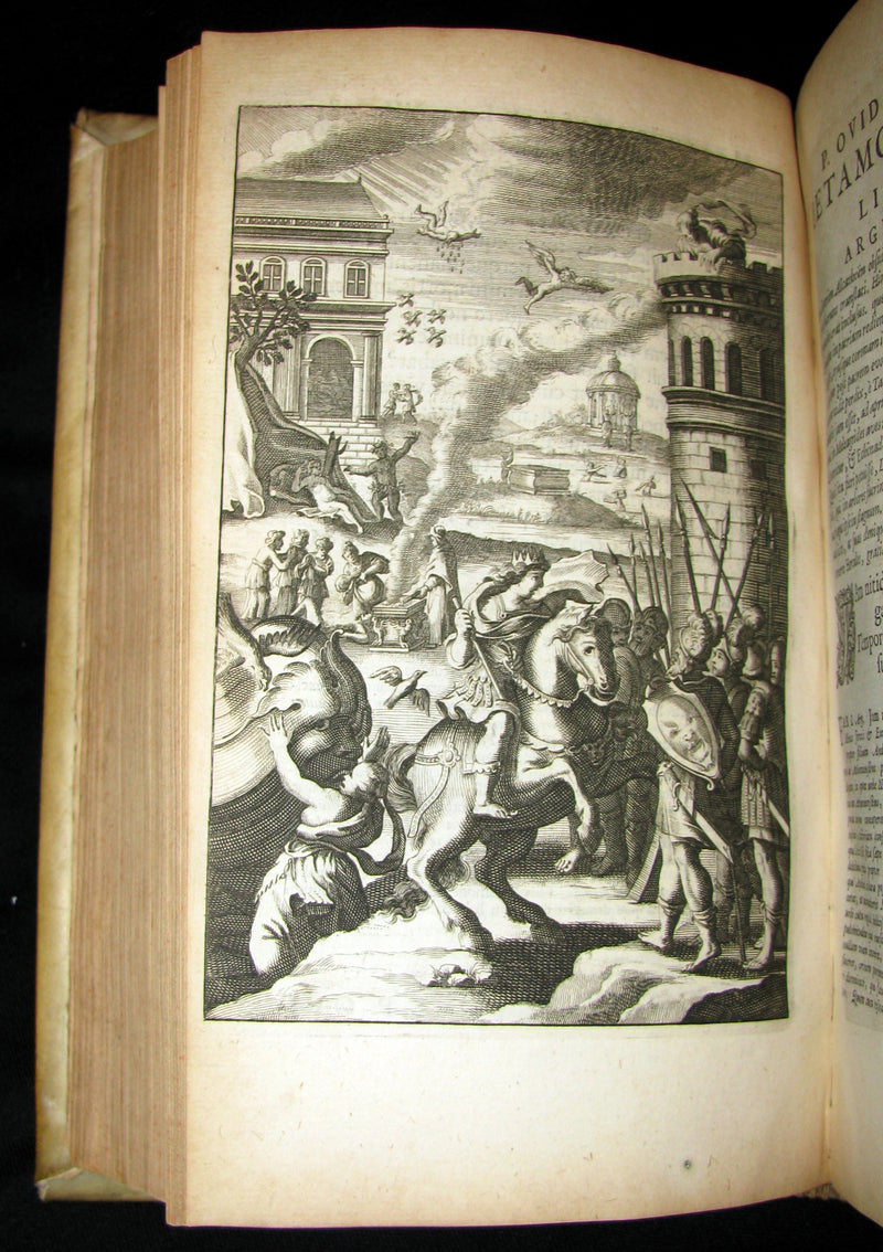 1702 Scarce Latin vellum Book - OVID Metamorphoseon - Illustrated with 16 copperplates