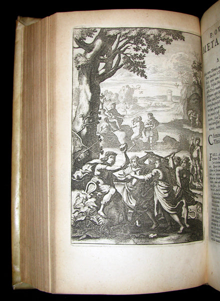 1702 Scarce Latin vellum Book - OVID Metamorphoseon - Illustrated with 16 copperplates