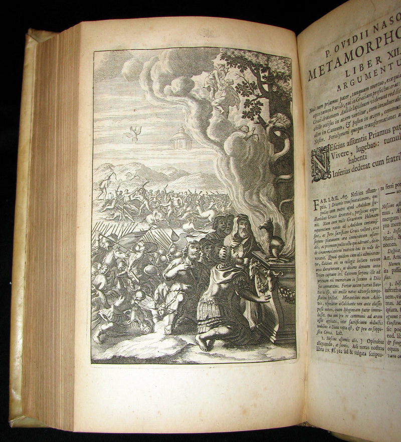 1702 Scarce Latin vellum Book - OVID Metamorphoseon - Illustrated with 16 copperplates