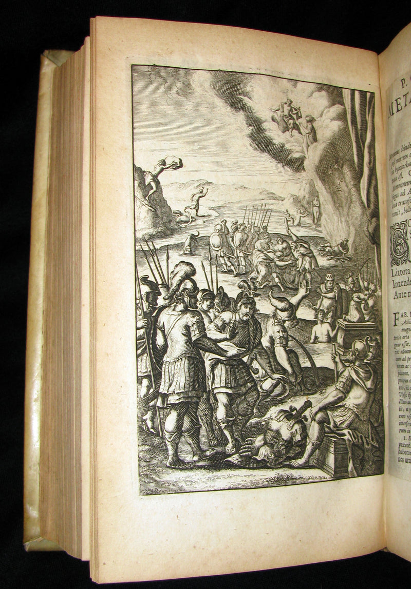 1702 Scarce Latin vellum Book - OVID Metamorphoseon - Illustrated with 16 copperplates