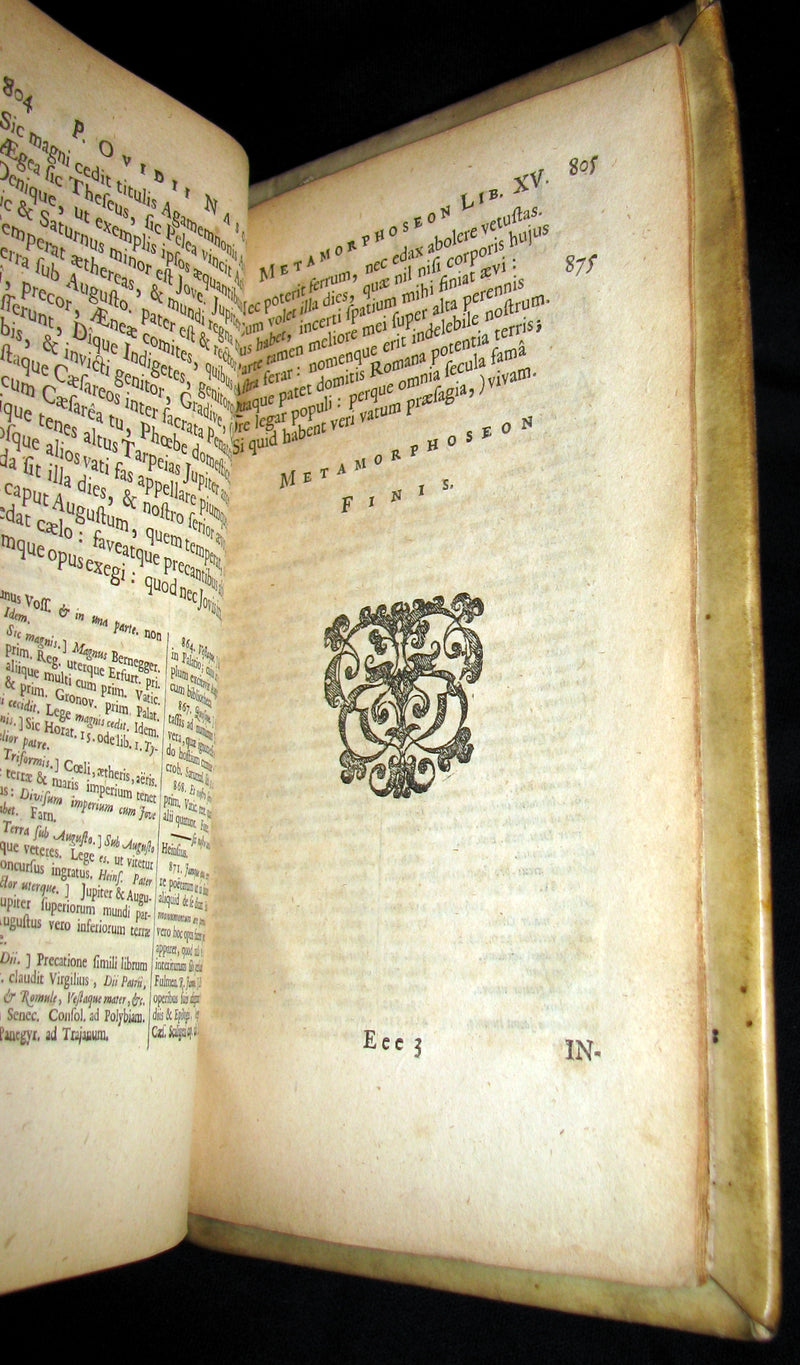 1702 Scarce Latin vellum Book - OVID Metamorphoseon - Illustrated with 16 copperplates