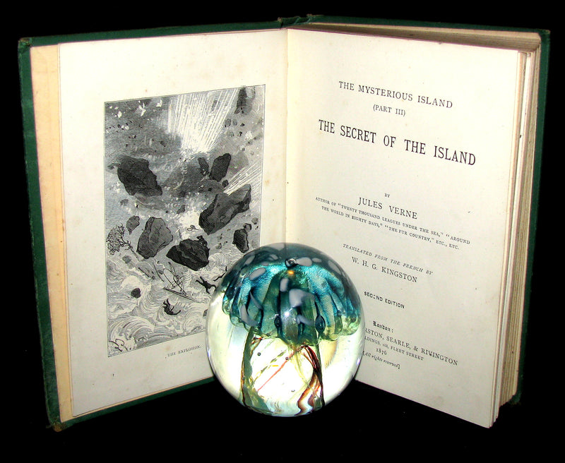 1876 Rare Second Edition - The Secret of the Island by Jules Verne. Illustrated.