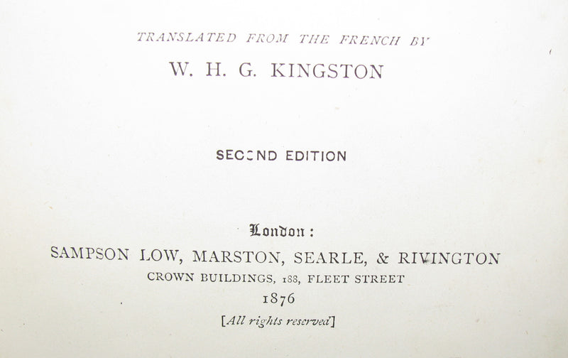 1876 Rare Second Edition - The Secret of the Island by Jules Verne. Illustrated.