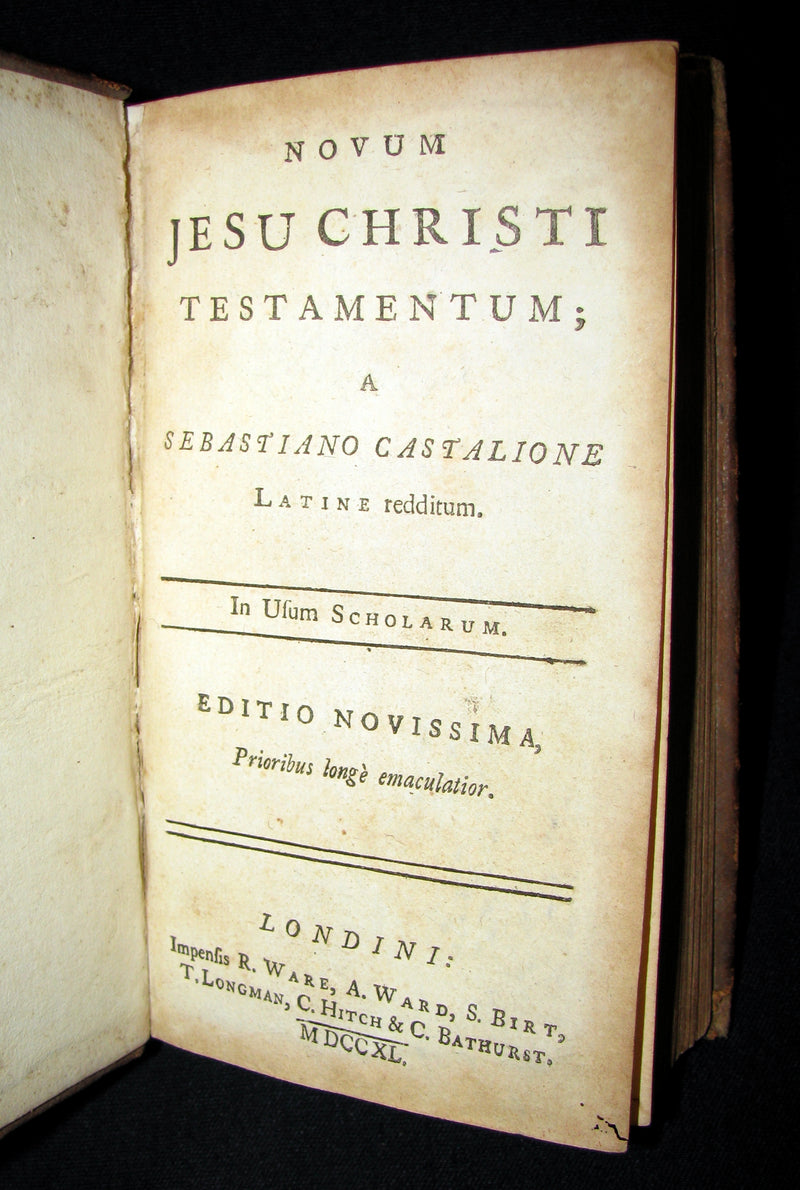 1740 Rare Latin Book - Novum Jesu Christi Testamentum - New Testament