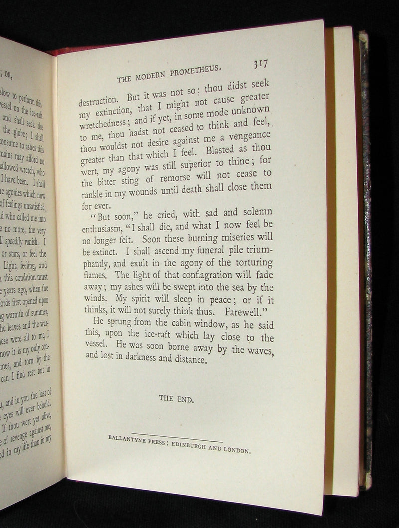 1888 Very Rare Book - FRANKENSTEIN  or, The Modern Prometheus by Mary Shelley