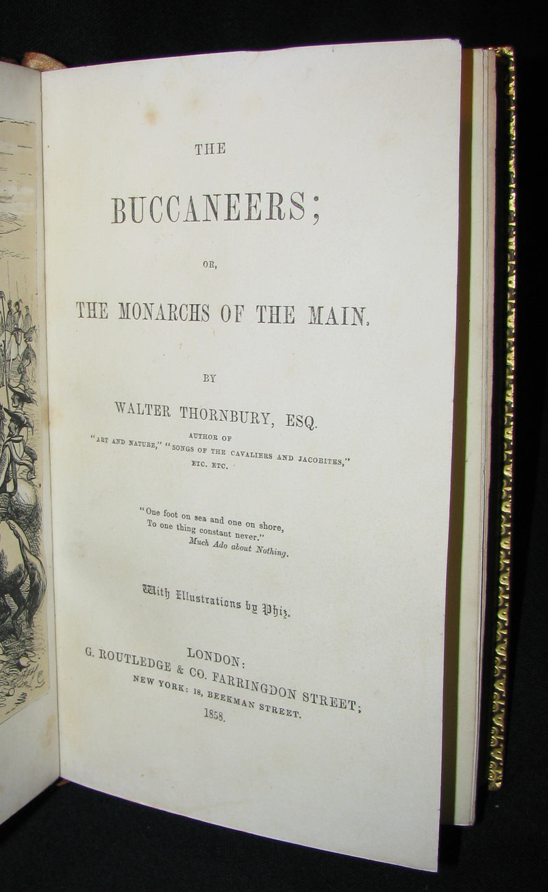 1851 Rare Book - The Buccaneers or The Monarchs of the Main in a exquisite (Riviere) Bayntun binding