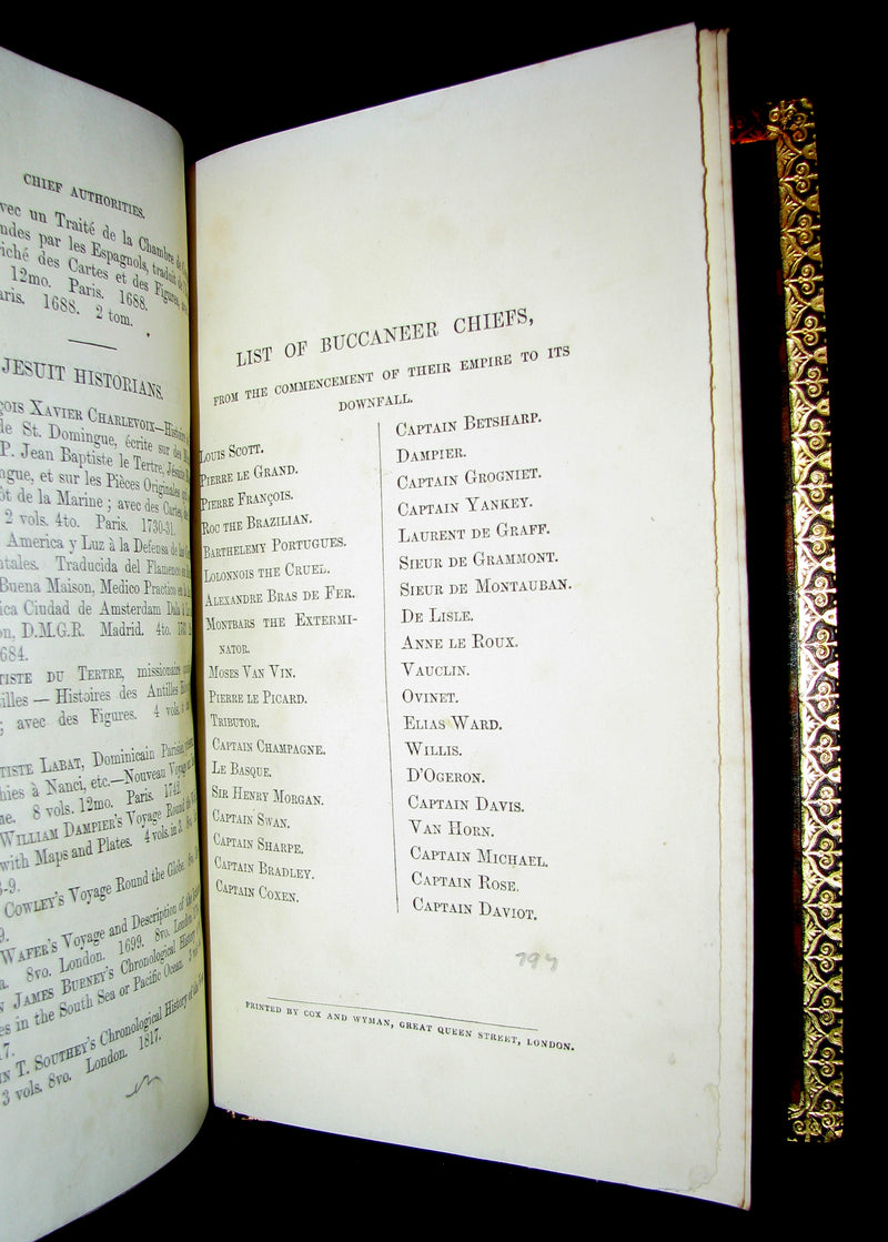 1851 Rare Book - The Buccaneers or The Monarchs of the Main in a exquisite (Riviere) Bayntun binding