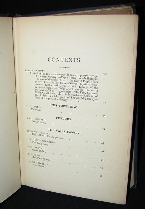 1888 Rare Victorian Book - SONGS AND POEMS OF FAIRYLAND. An Anthology of English Fairy Poetry.