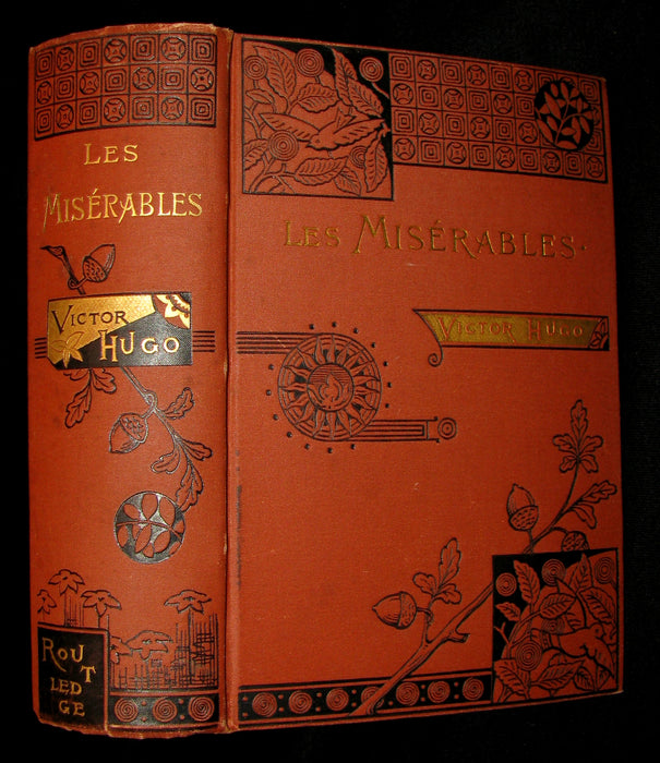 1885 Rare Victorian Book - Les MISERABLES by Victor Hugo. Illustrated.