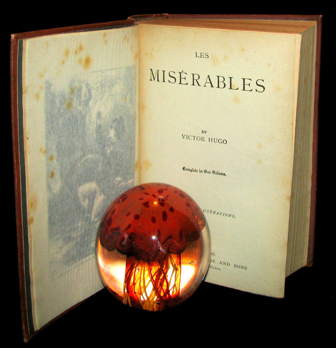 1885 Rare Victorian Book - Les MISERABLES by Victor Hugo. Illustrated.