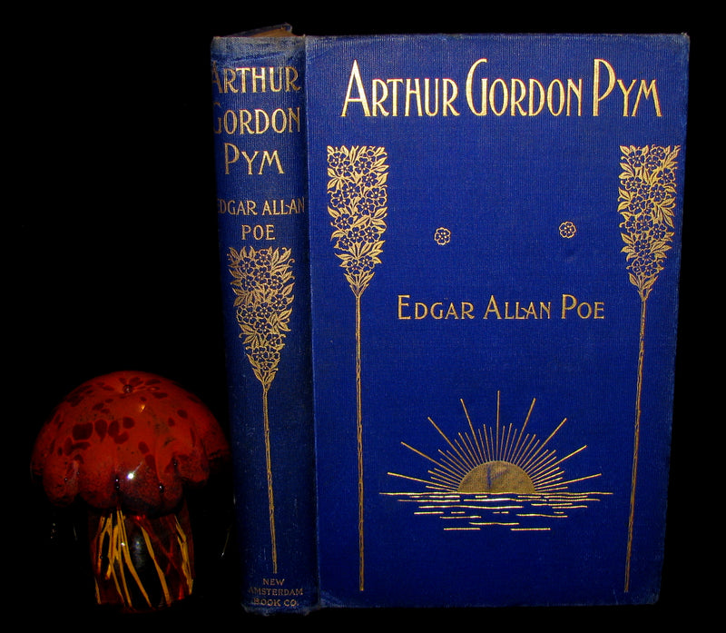 1889 Rare Victorian Book - Arthur Gordon Pym by Edgar Allan Poe : A Romance Illustrated