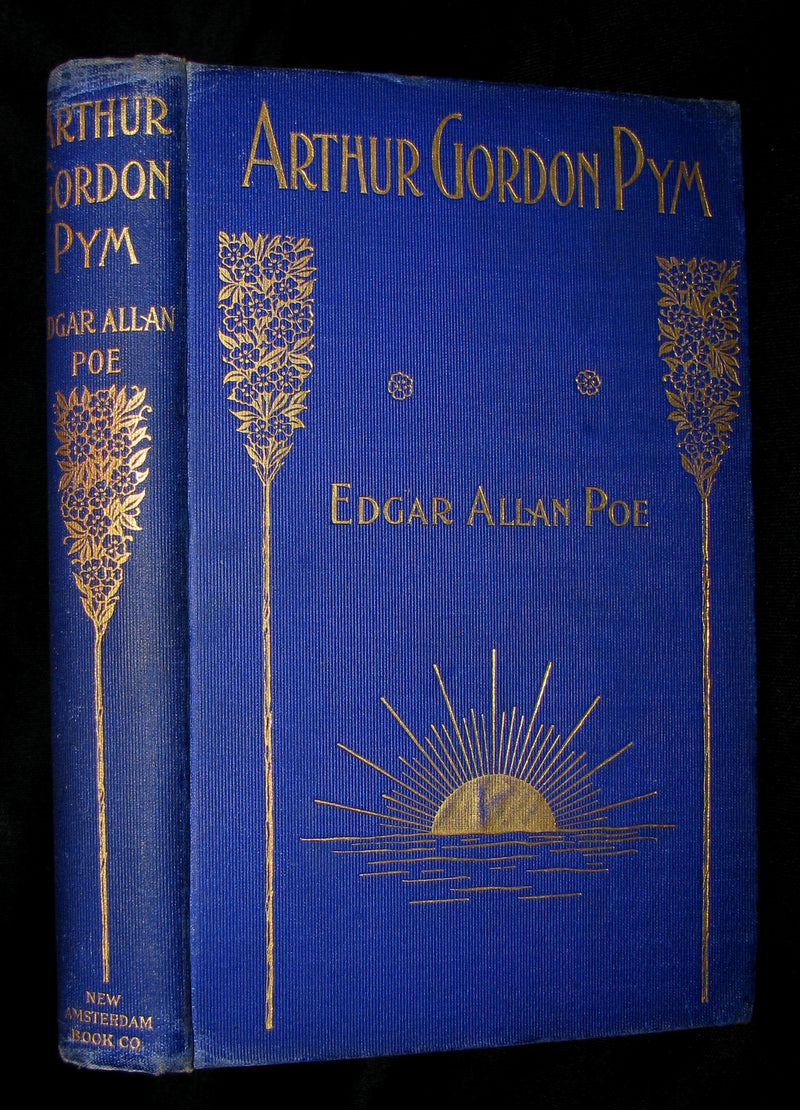 1889 Rare Victorian Book - Arthur Gordon Pym by Edgar Allan Poe : A Romance Illustrated