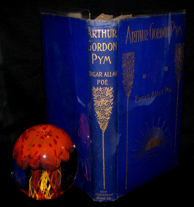 1889 Rare Victorian Book - Arthur Gordon Pym by Edgar Allan Poe : A Romance Illustrated