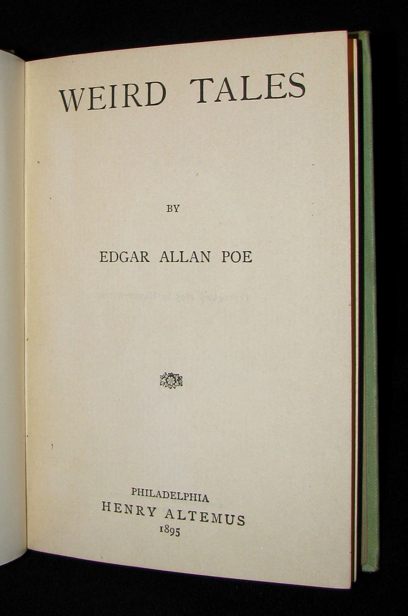 1895 Rare Book - Weird Tales by Edgar Allan POE.
