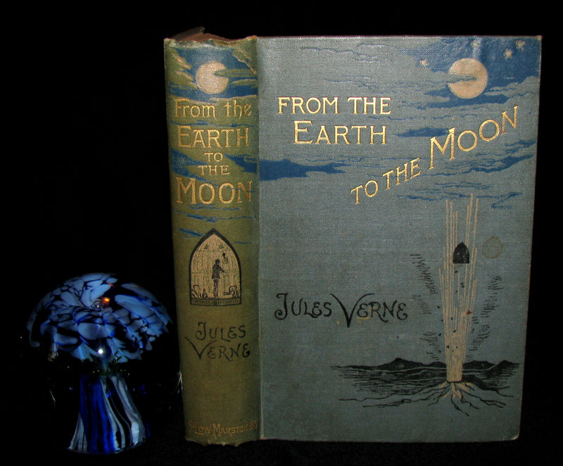 1896 Rare Book - JULES VERNE - From the Earth to the Moon, Direct in 97 hours 20 minutes