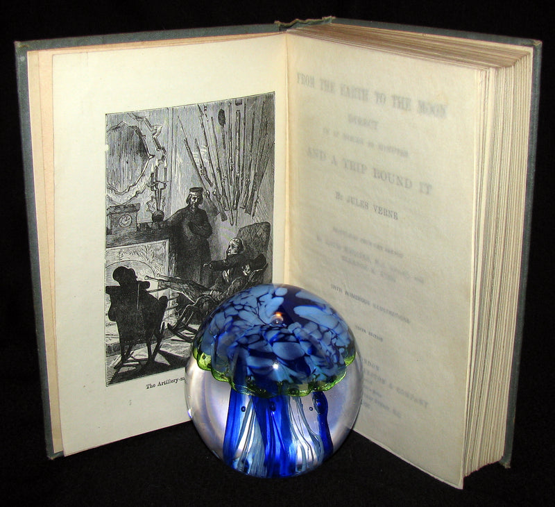 1896 Rare Book - JULES VERNE - From the Earth to the Moon, Direct in 97 hours 20 minutes