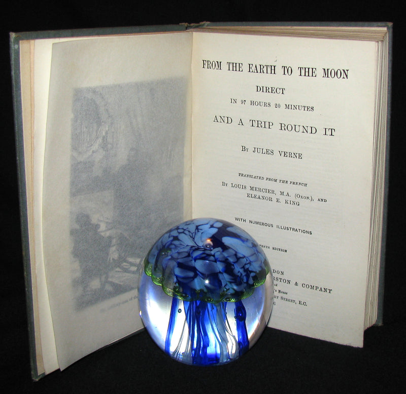 1896 Rare Book - JULES VERNE - From the Earth to the Moon, Direct in 97 hours 20 minutes
