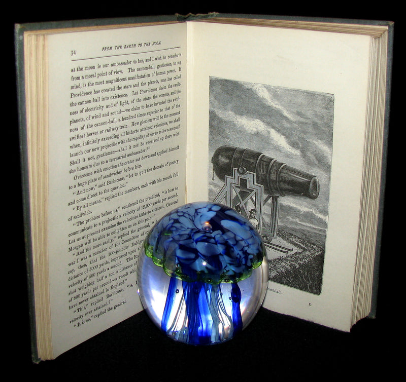 1896 Rare Book - JULES VERNE - From the Earth to the Moon, Direct in 97 hours 20 minutes