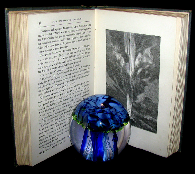 1896 Rare Book - JULES VERNE - From the Earth to the Moon, Direct in 97 hours 20 minutes