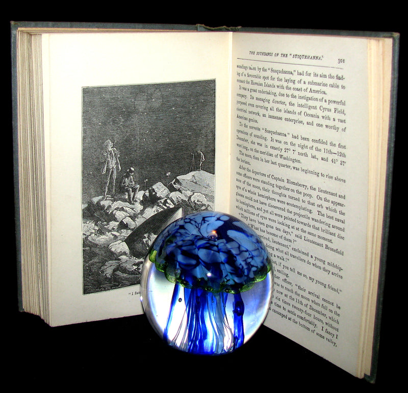 1896 Rare Book - JULES VERNE - From the Earth to the Moon, Direct in 97 hours 20 minutes