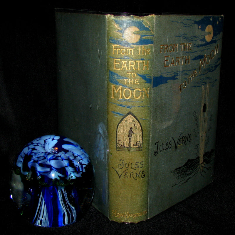 1896 Rare Book - JULES VERNE - From the Earth to the Moon, Direct in 97 hours 20 minutes