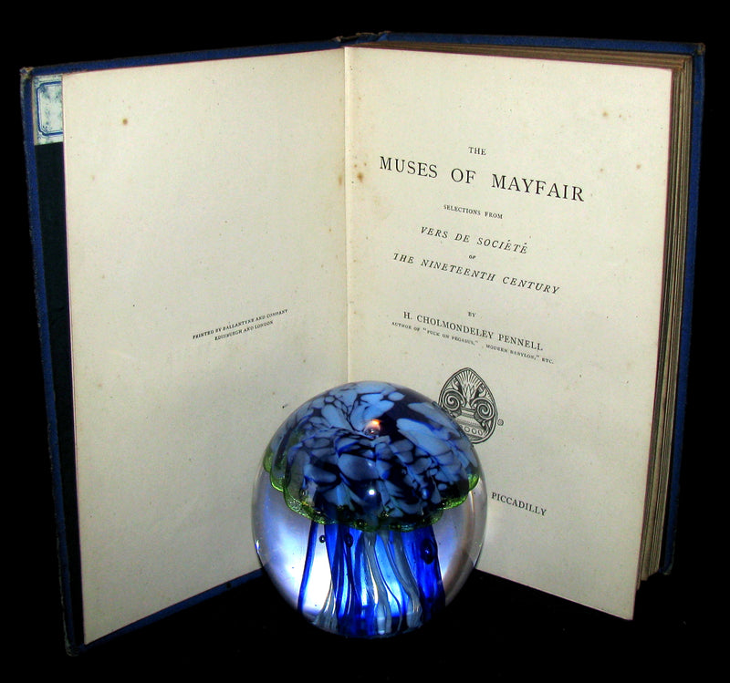1874 Rare Victorian Book - The Muses of Mayfair From Vers De Societe of the 19th C. 1st edition.