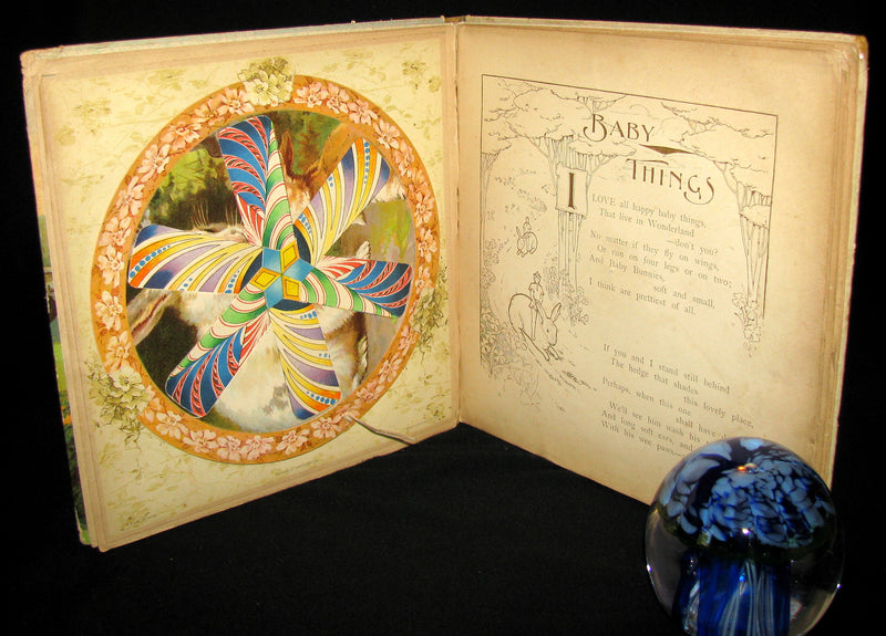 1899 Scarce Ernest Nister Revolving Book - Wonderland Pictures - 6 chromolithographed volvelles