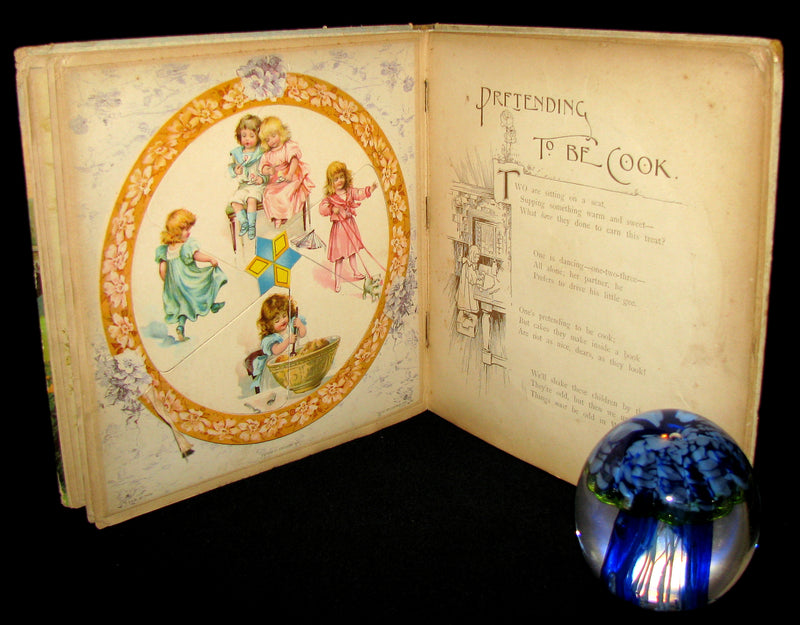 1899 Scarce Ernest Nister Revolving Book - Wonderland Pictures - 6 chromolithographed volvelles